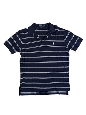 Ralph Lauren Navy and White Striped Polo Shirt